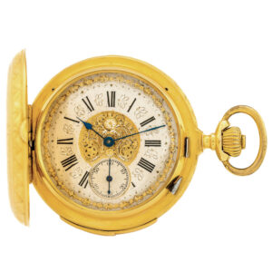 Exquisite Swiss gold minute repeating pocket watch Circa 1880
