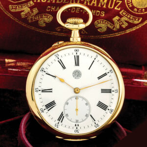 Fine Swiss 18K yellow gold keyless pocket watch Circa 1880