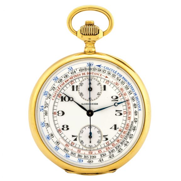 Swiss gold lever with register, tachometer and telemeter Circa 1910
