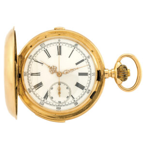 Swiss 14 carat gold quarter repeating chronograph Circa 1890