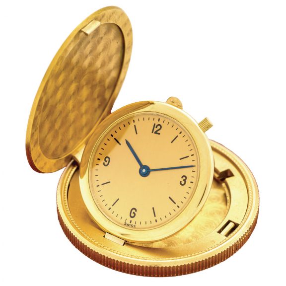 Swiss gold watch set into 20 Dollar US coin dated 1900 Circa 1960