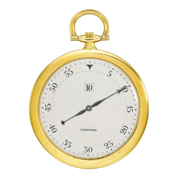 French 18 carat yellow gold jump hour dress watch Circa 1919