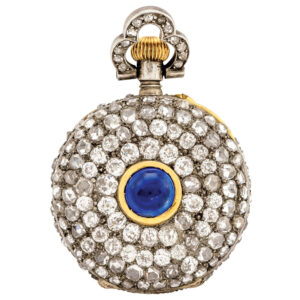 Swiss gold and diamonds lady's pendant watch Circa 1898