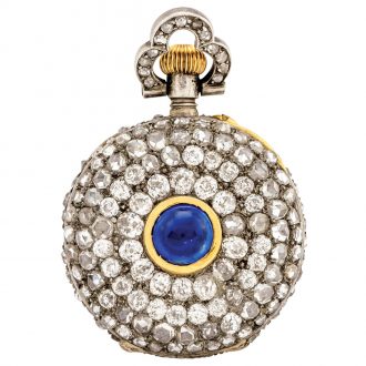 Swiss gold and diamonds lady's pendant watch Circa 1898