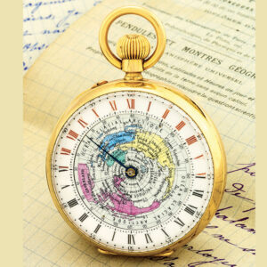 French gold 24 hours World Time pocket watch Circa 1899