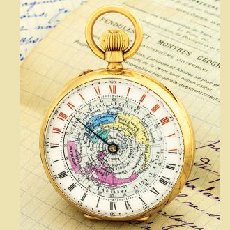 French gold 24 hours World Time pocket watch Circa 1899