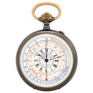 French gunmetal and gold lever chronograph watch Circa 1910