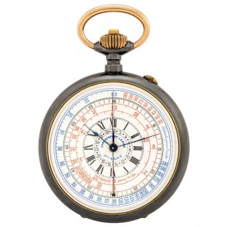 French gunmetal and gold lever chronograph watch Circa 1910