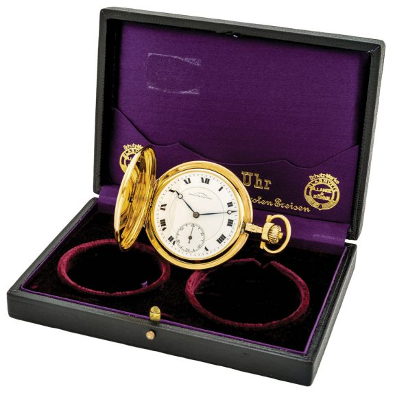 German 14 carat pink gold keyless pocket watch Circa 1910