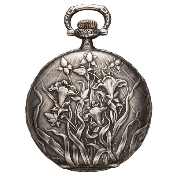 Fine Swiss silver hunting cased repoussé pocket watch Circa 1920 Fine Swiss silver hunting cased repoussé pocket watch Circa 1920