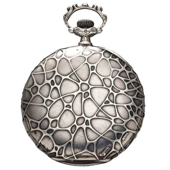 Swiss silver repoussé hunting cased pocket watch Circa 1920