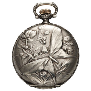 Swiss silver repoussé with butterfly decoration Circa 1920