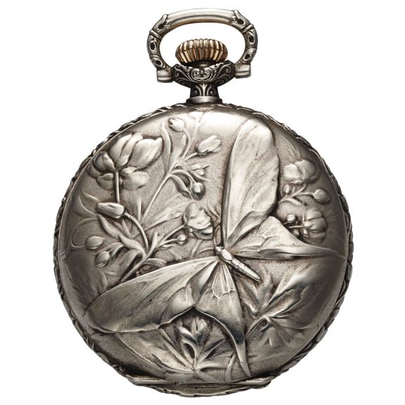 Swiss silver repoussé with butterfly decoration Circa 1920