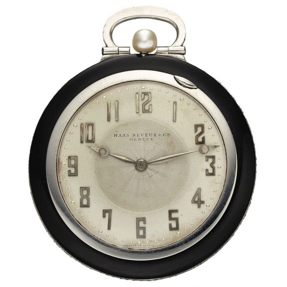 Swiss white gold, onyx and diamond dress watch Circa 1910 Swiss white gold, onyx and diamond dress watch Circa 1910