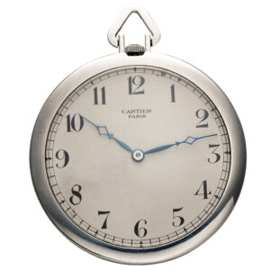 French platinum open faced keyless dress watch Circa 1925