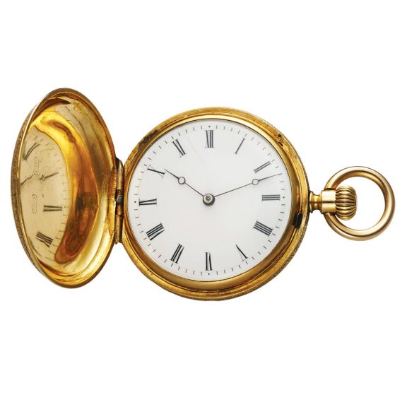 Charming Swiss gold cylinder dress watch Circa 1870 Charming Swiss gold cylinder dress watch Circa 1870