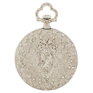 Elegant Swiss platinum and diamond lady's pendant watch Circa 1900
