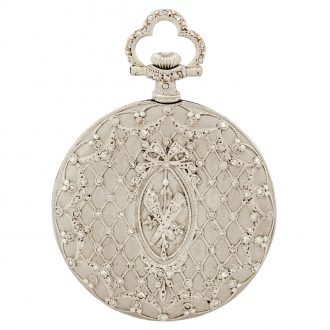 Elegant Swiss platinum and diamond lady's pendant watch Circa 1900