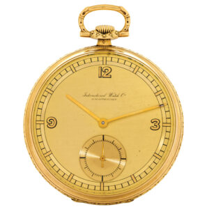 Swiss yellow gold open faced lever pocket watch Circa 1930