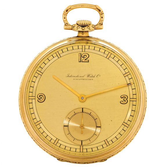 Swiss yellow gold open faced lever pocket watch Circa 1930