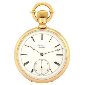 Danish/Swiss pink gold open faced keyless pocket watch Circa 1880