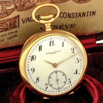 Swiss 14 carat pink gold chronometer pocket watch Circa 1913