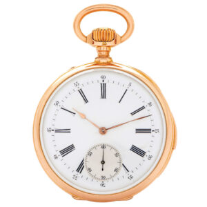 French gold quarter repeating keyless pocket watch Circa 1880