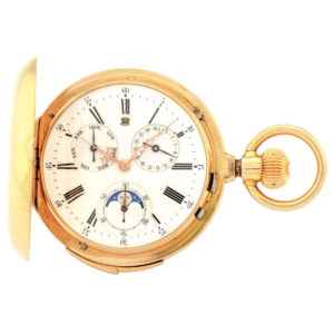 Swiss gold repeater with calendar and moon phases Circa 1880