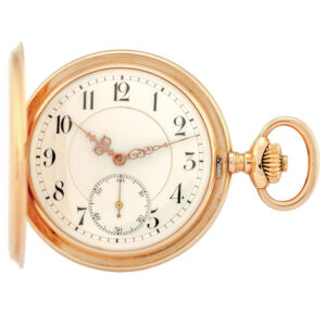 Swiss 14 carat pink gold hunting cased pocket watch Circa 1910