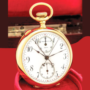 Swiss 14K gold watch with split second chronograph Circa 1900