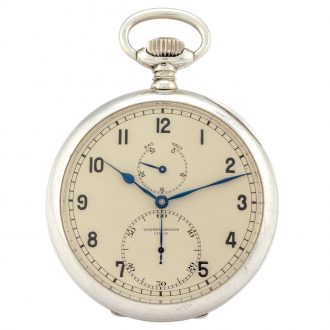 Swiss silver lever deck chronometer with power reserve Circa 1940