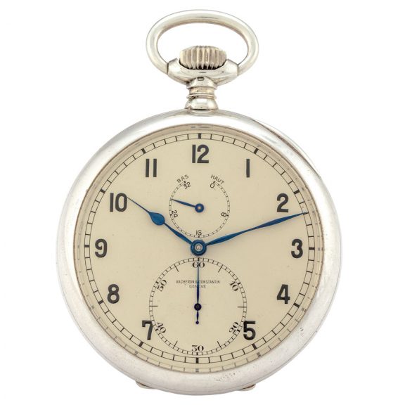 Swiss silver lever deck chronometer with power reserve Circa 1940