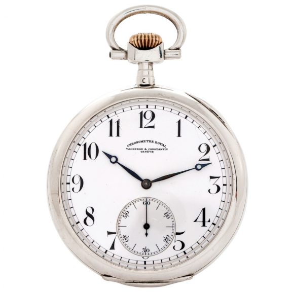 Swiss sterling silver keyless lever pocket watch Circa 1940