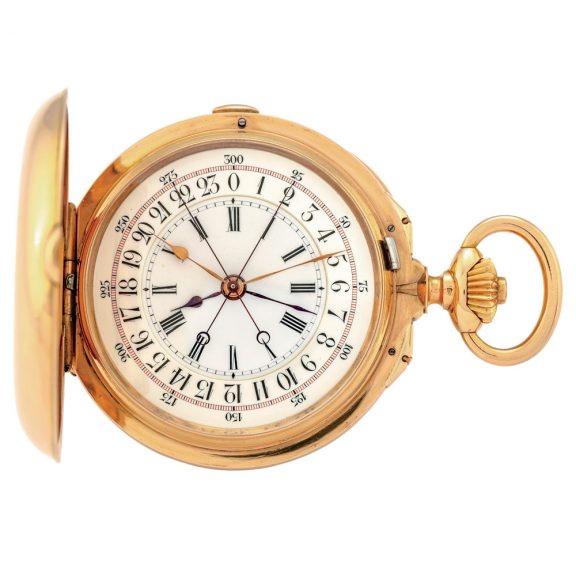 High quality Swiss gold hunter with dual time zone Circa 1890