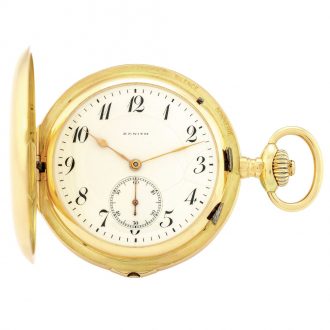 Swiss gold repeating carillon grande sonnerie clockwatch Circa 1913