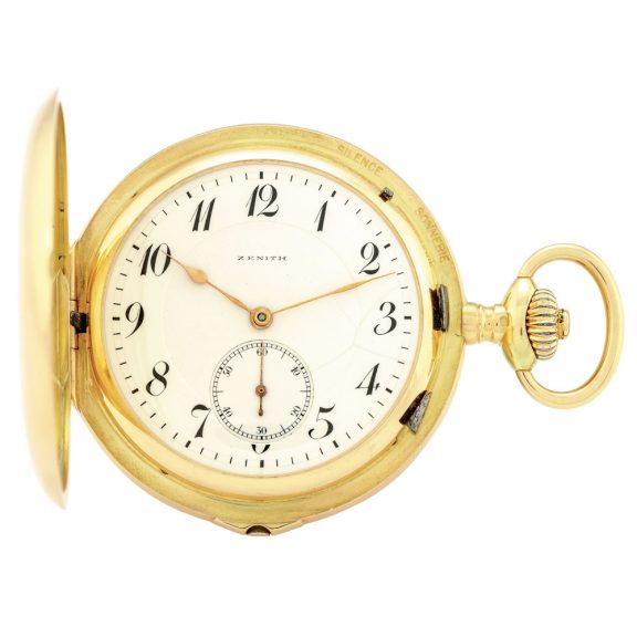Swiss gold repeating carillon grande sonnerie clockwatch Circa 1913