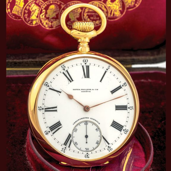 Swiss yellow 18K gold Chronometro Gondolo pocket watch Circa 1907