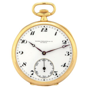Swiss 18 carat yellow gold keyless pocket watch Circa 1922