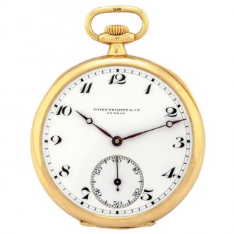 Swiss 18 carat yellow gold keyless pocket watch Circa 1922