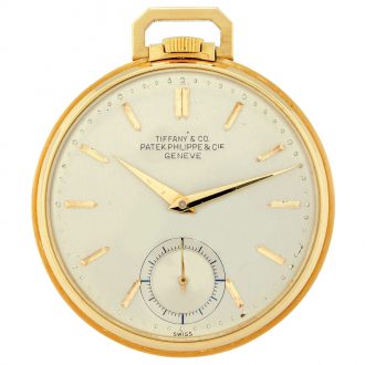 Elegant Swiss brushed gold dress pocket watch Circa 1946