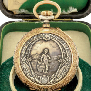 French silver and gilt open faced lever pocket watch Circa 1890