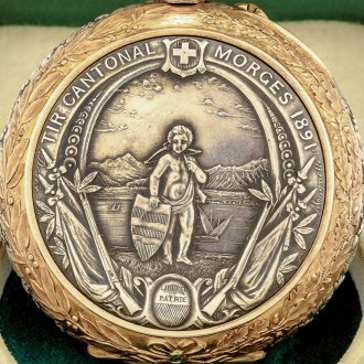 French silver and gilt open faced lever pocket watch Circa 1890