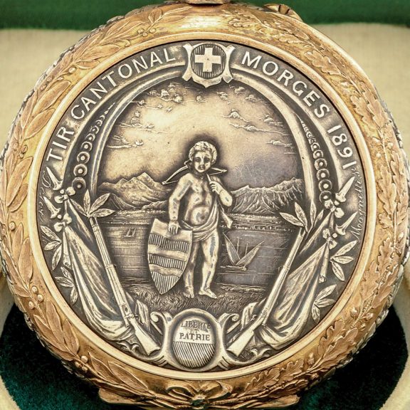 French silver and gilt open faced lever pocket watch Circa 1890 French silver and gilt open faced lever pocket watch Circa 1890