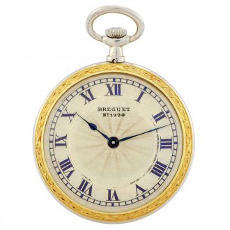 French platinum and gold engraved pendant watch Circa 1900