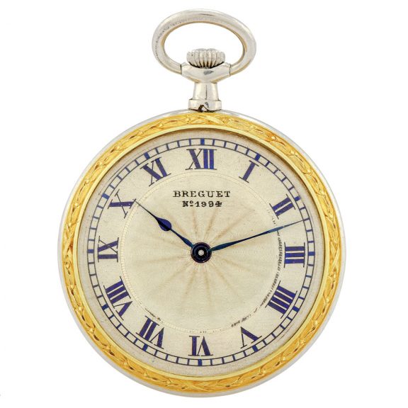 French platinum and gold engraved pendant watch Circa 1900