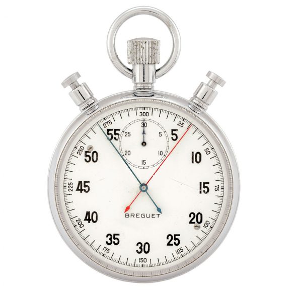 Rare French chromed split seconds keyless chronograph Circa 1950