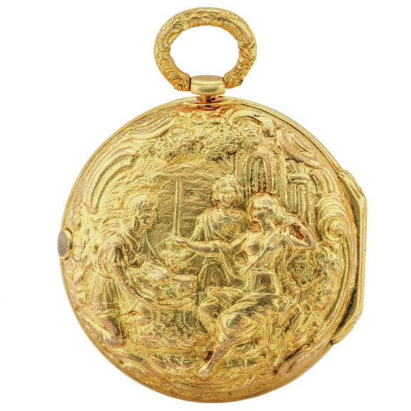 English pair cased gold and gilt Repoussé pocket watch Circa 1758