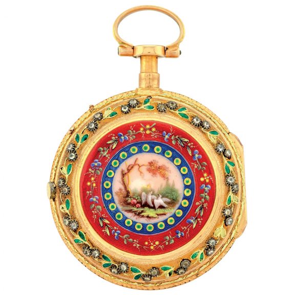 French gold, enamel and diamond quarter repeater Circa 1780