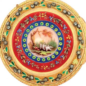 French gold, enamel and diamond quarter repeater Circa 1780