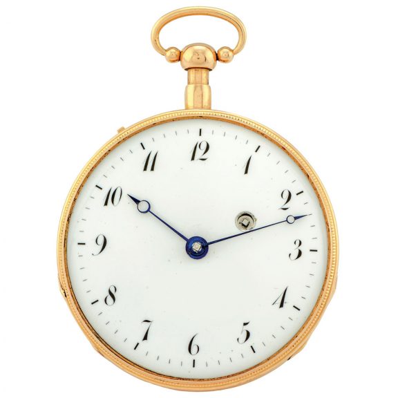 French gold quarter repeating verge pocket watch Circa 1800